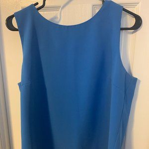 J Crew Blue Scalloped Open-Back Blouse